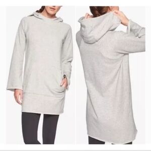 Athleta Light Grey Heather Adventure Sweatshirt Dress